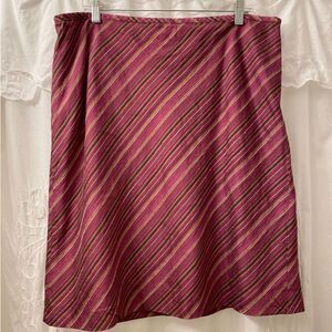 Loft Diagonal Strip Knee Length Lined Skirt Women Size 16